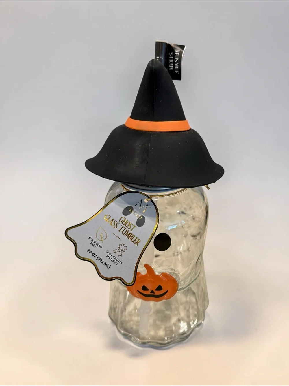 Halloween glass ghost tumbler